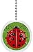 Red Ladybug Green Background Solid Ceramic Fan Pull