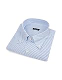 Bagutta Light Blue Pencil-stripe Button Down Cotton Dress Shirt