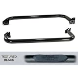 1997-2006 Jeep Wrangler Black 3 Round Steel Textured Tube Steps by Rugged Ridge