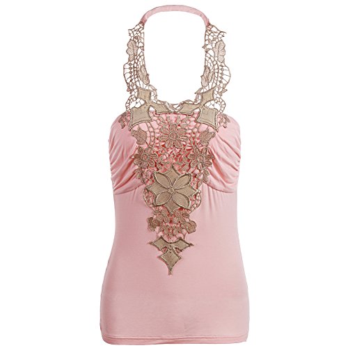 Fancyqube(TM) Women's Lace Halter Sleeveless Blouse Tank Tops