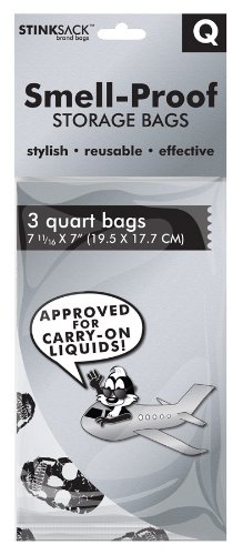 3pc Stink Sack 7" x 7 11/16" 1 Quart Smell Proof Storage Bags - Skull Print