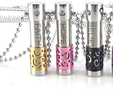 Earth in Wire Essential Oil Diffuser Necklace Hypoallergenic True 316L Surgical Stainless Steel Pendant With 31" chain Pink /Hope