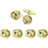 Gold Designer Inspired Loved Knot tuxedo Stud Set