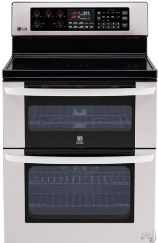 LG LDE3017ST 30 Freestanding Electric Double-Oven Range with 5 Radiant Elements 4.4 cu. ft. True Convection Lower Oven 2.3 cu. ft. Upper Oven InfraGrill Broiler and Self-Cleaning Stainless Steel