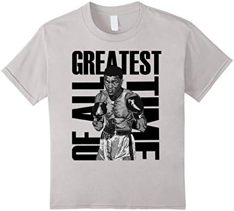 Kids Muhammad Ali Text Fill Graphic T-Shirt 10 Silver