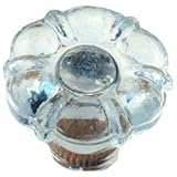 Vintage Style Glass Cabinet Drawer Knob Flower, Set of 6