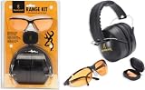 Browning Range Kit Shooting Glasses, Foam Earplugs, and Adjustable-fit Earmuffs Combo Pack