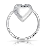 Bling Jewelry Baby Gift Polished .925 Sterling Silver Puffed Heart Baby Rattle