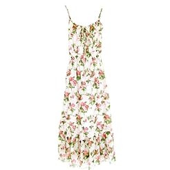 Sexy Floral Print Elasticized Corset   Waistline Halter  Dress