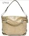 Authentic Coach Putty Tan Crinkled Patent Leather Perforated Brooke Hobo Purse 17123