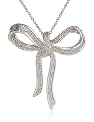 Sterling Silver Bow Diamond Pendant Necklace (1/5 Cttw, I-J Color, I2-I3 Clarity), 18"