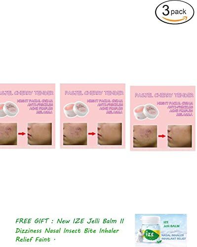 3 X Pasjel Cherry Tender Night Facial Cream Anti-freckles Acne Pimples Melasma 10ml (Pack of 2)