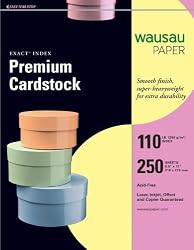Wausau Exact Index Cardstock, 110 lb, 8.5 x 11 Inch, Pastel Canary, 250 Sheets (48548)