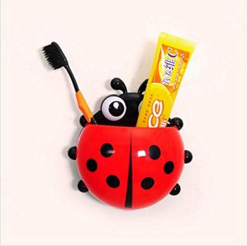 Ladybug Toothbrush Holder, 4 Colors Cartoon Suction Hook Toothbrush Rack, Wall Suction Holder Bathroom Sets