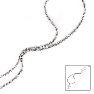 1,5mm Platinkette Kette Halskette aus 960 Platin für Damen 45cm Platincollier