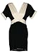 Apparel : Deep V-Neck Tunic Top/Dress/Black with White Trim