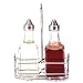 Traex 5 Oz. Square Glass Oil and Vinegar Cruet Set w/Wire Rack