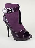 Patent Suede Peep Toe Heel