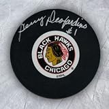GERRY DESJARDINS Chicago Blackhawks SIGNED Hockey PUCK