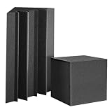 Auralex ATOM12CHA ATOM-12 Bass Trap Kit: 12- LENRD Bass Traps 12×12x17 Triangular and 2′ Long in Charcoal; 4- CornerFill 12×12x12 Cubes in Charcoal