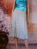 DKNY - $245 New DKNY Donna Karan Aqua Beige Ramie Skirt 8