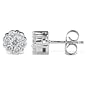 14k White Gold Diamond Flower Cluster Earrings (1/2 cttw, H-I Color, I2 Clarity)