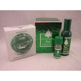 Bath & Body Works White Barn Perfect Christmas Tree Gift Set including a Large Candle, Home Fragrance Spray, Home Fragrance Oil, and a ScentPortable for your car