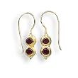 22k Gold Overlay Fire Opal Dangle Earrings by Sajen
