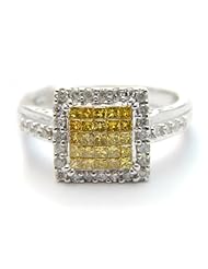 14k White Gold Diamond Ring ( 0.78 CTTW, G-H Color, SI1-SI2 Clarity )
