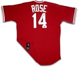 Pete Rose Autographed Cincinnati Reds Throwback Red Majestic Jersey