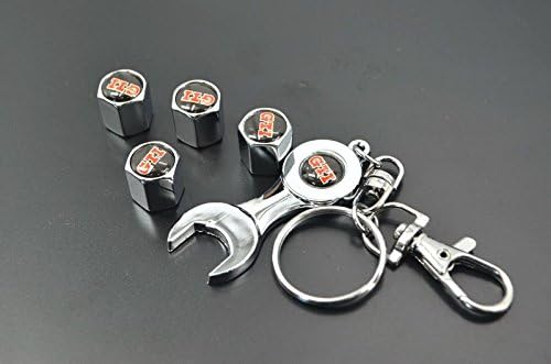 Metal Chromed GTI Car Tire Valve Stems Caps + Key Chain for Volkswagen All Model