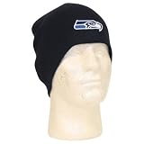 Seattle Seahawks Solid Navy Beanie (Embroidered Logo)