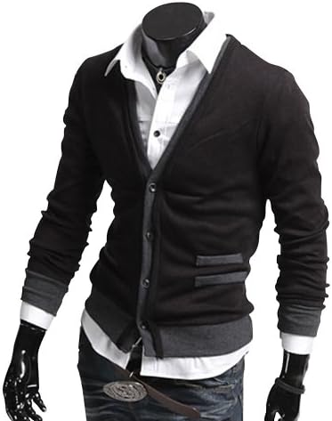 Molly New Fake Pocket Zipper Man Imported Wool Cardigan Casual Sweater