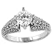 Pave Diamond Engraved Engagement Ring .39cttw (cz ctr) Pave Diamond Engraved Engagement Ring .39cttw (cz ctr)