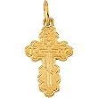 14K Yellow Gold St. Olga Cross Pendant - 40.00x26.00mm