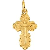 14K Yellow Gold St. Olga Cross Pendant - 32.00x21.00mm