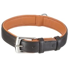 Nobby 78374-97 Leder Halsband "CHARA" L: 55 cm, B: 30 mm, schwarz-beige