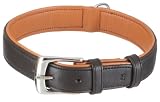 Nobby 78374-97 Leder Halsband "CHARA" L: 55 cm, B: 30 mm, schwarz-beige