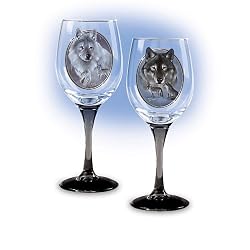 "Celebrating Nature's Majesty" Wolf Art Glassware Collection