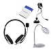 GTMax VOIP/SKYPE Handsfree Stereo Headset with Microphone + Black 12MP 4 LED USB Webcam + USB Desktop Magnifier 18 LEDs Lamp for Computer Desktop PC Laptop Notebook, MSN, ICQ, AIM, Skype, Net Meeting (Package Include Mini Brush)