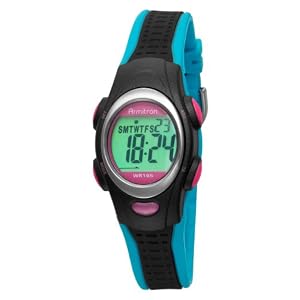 Armitron Women's 456967BKBL Chronograph Black and Turquoise Resin Strap Sport Watch