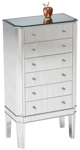 Sterling 6041171 Cinema Contemporary Asian Hardwood Jewelry Cabinet with Glass Top, 34-Inch, Acrylic