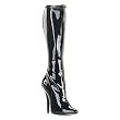 DOMINA 5 Inch Sexy High Heel Knee High Boot Pointed Toe Stretch Black Stretch Patent