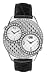 Marc Ecko E12518L2 Ladies Stainless Steel Round Dual Time Zone Watch Swarovski Crystals/Black Leather Strap