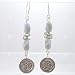Dangling Sterling Silver OM Earrings with Lavender Czech Glass Beads, #9418
