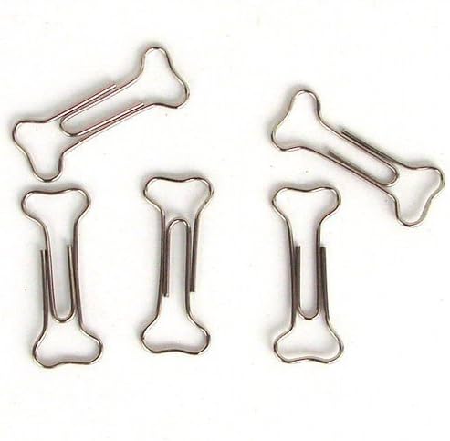 20 PCS/ Metal Modeling Paper clips Silver Color - bone shape Kawaii office binding supply