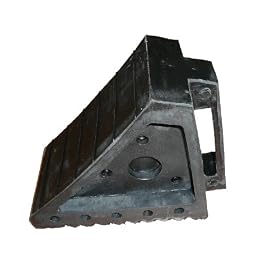 Vestil RWC-5 Rubber Wheel Chock with Handle, 6" Width, 4" Height, 8" Depth