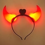 Halloween Masquerade Devil Red LED Flash Light Horns Hair Clips Head Band Magic Costume