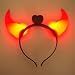 Halloween Masquerade Devil Red LED Flash Light Horns Hair Clips Head Band Magic Costume