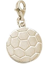 Rembrandt Charms Soccer Ball Charm with Lobster Clasp, 10K Yellow Gold